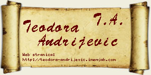 Teodora Andrijević vizit kartica
